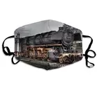 Маска унисекс для защиты от пыли на половину лица, модная Тканевая маска с принтом серого дыма для мотора и поезда, многоразовая Моющаяся