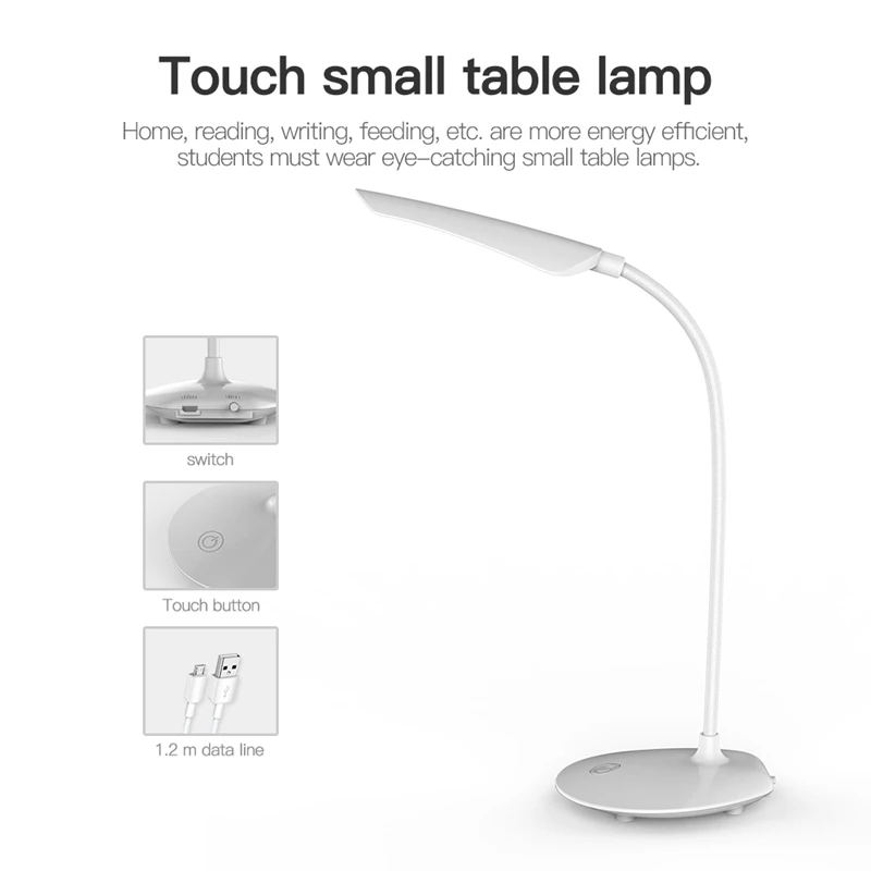 16 Led сенсорный пресс переключатель Usb зарядка 3 шестерни настольная лампа Защита