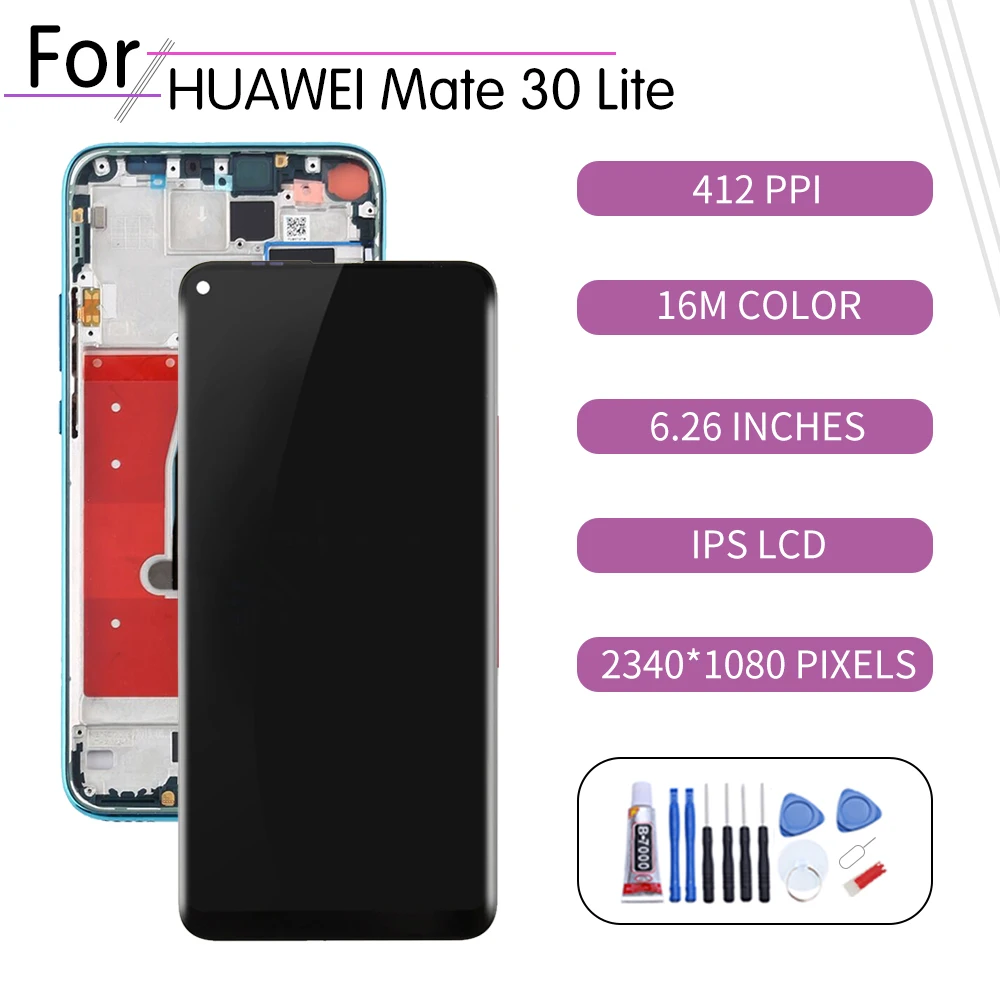 Оригинальный сенсорный ЖК экран для HUAWEI Mate30 Lite дигитайзер в сборе Huawei дисплей с