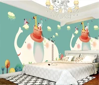 custom wallpaper 3d8d mural childrens room hand painted small fresh elephant animal indoor background wall