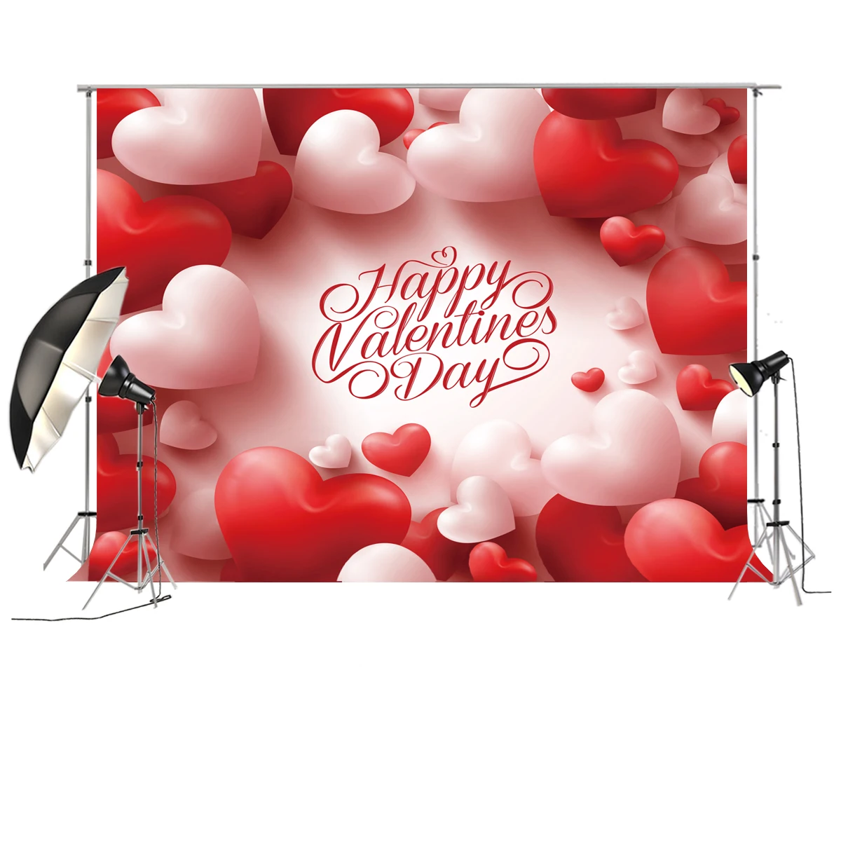 Фотофон HUAYI Виниловый фон день Святого Валентина фото будка красные воздушные