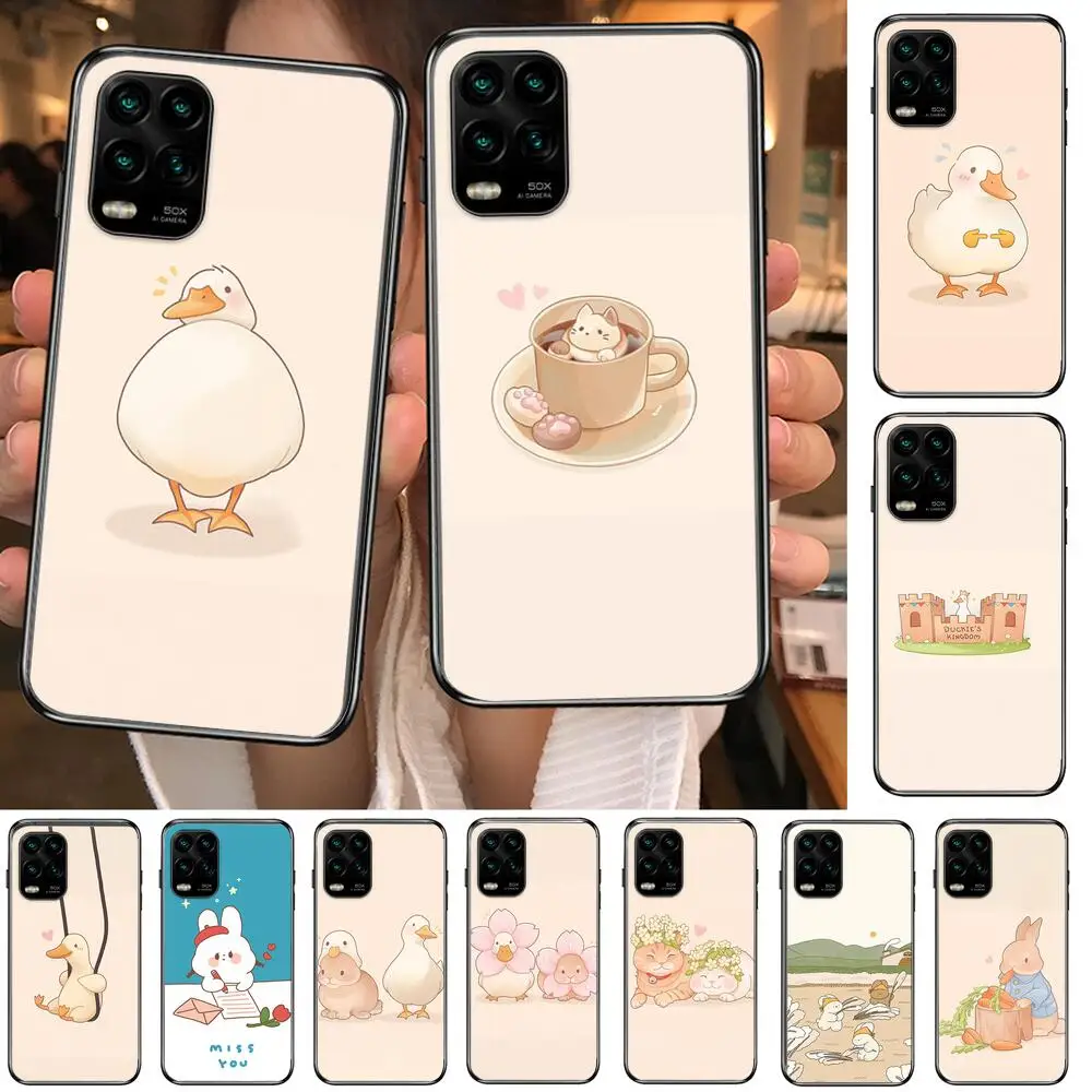 

Cute animal duck rabbit Cat Phone Case For XiaoMi Redmi 11lite ultra 9 8A 7A 6 A Pro T 5G K40 Anime Black Cover Silicone Back Pr