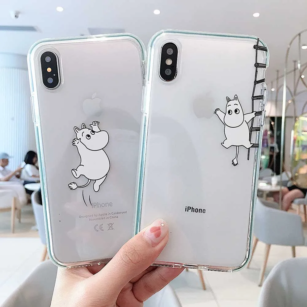 Японский милый Аниме Doraemon Moomin Красочные края чехол для телефона для iphone 11 pro X XS Max Xr 7 8 6 6s plus прозрачный мягкий силиконовый чехол