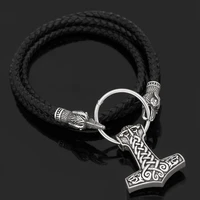 womens accessories with free shipping wolf head hammer pendant double crow necklace long pendant alloy mens tag necklace