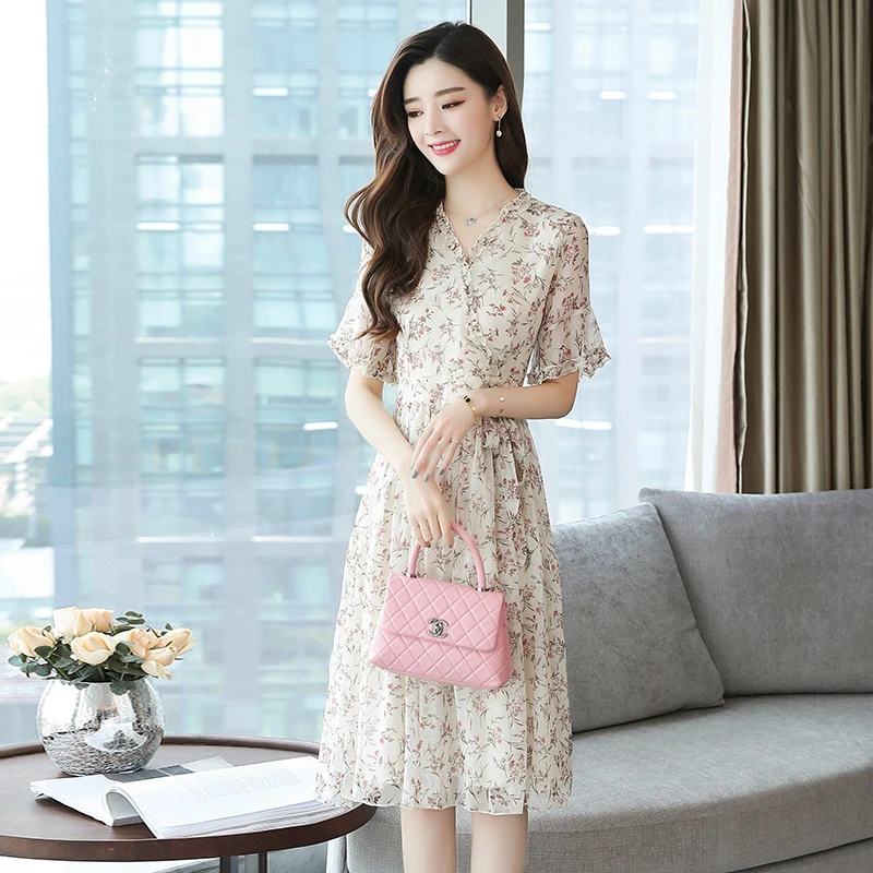 Bobo/летнее женское платье с цветочным принтом абрикосового цвета Элегантные