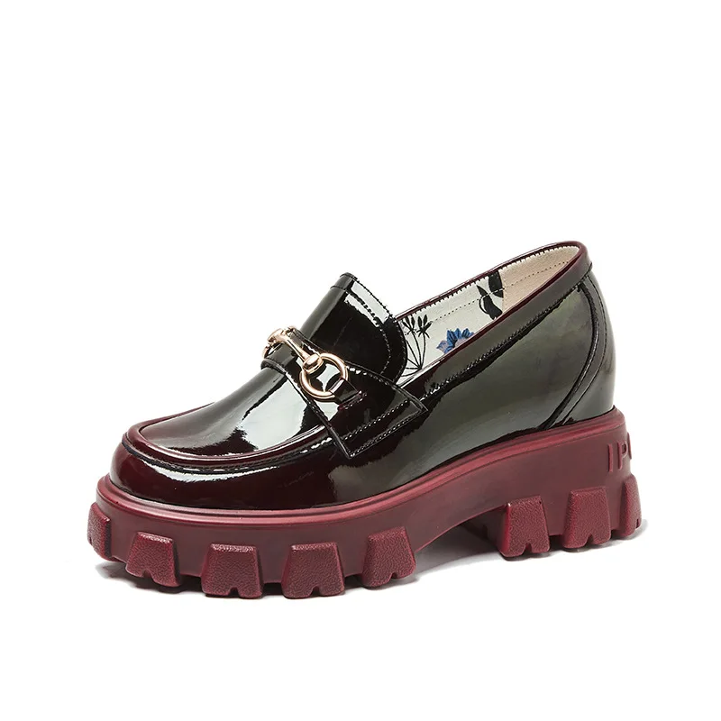

Cozok New Women's Pumps Thick Sole Mary Janes Round Toe Genuine Cow Leather Single Shoes Female High Heels Size 33-39 Loafers
