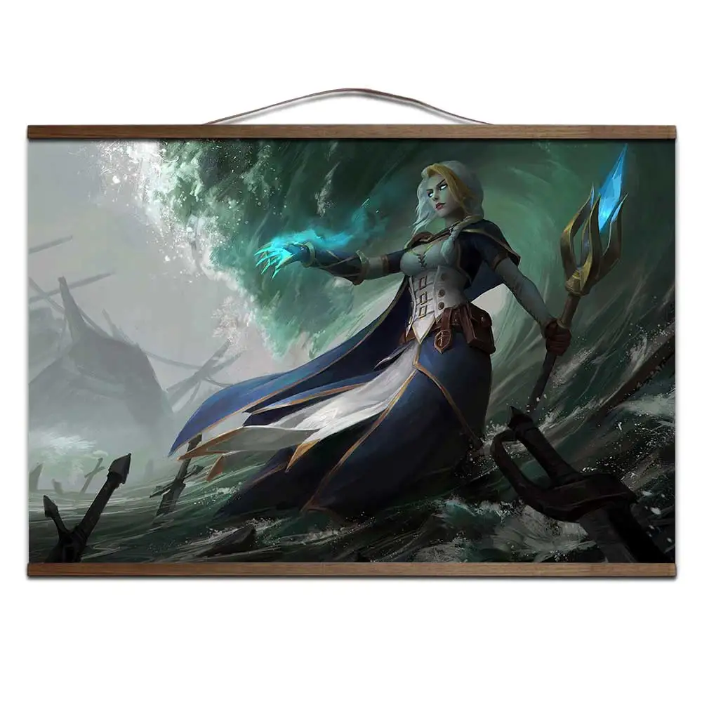 13 World of Warcrafts Битва за Azeroth плакат Sylvanas Anduin Jaina плакат с твердой древесины подвесной прокрутки украшения живопись - Цвет: 13