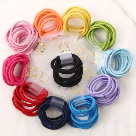 50pcs Color Mix 50 шт в наборе, милые девушки хвостик волос держатели Головные уборы конфеты Цветной эластичные держатели модные аксессуары детские резинки галстук Резинки - Цвет: 50pcs Color Mix
