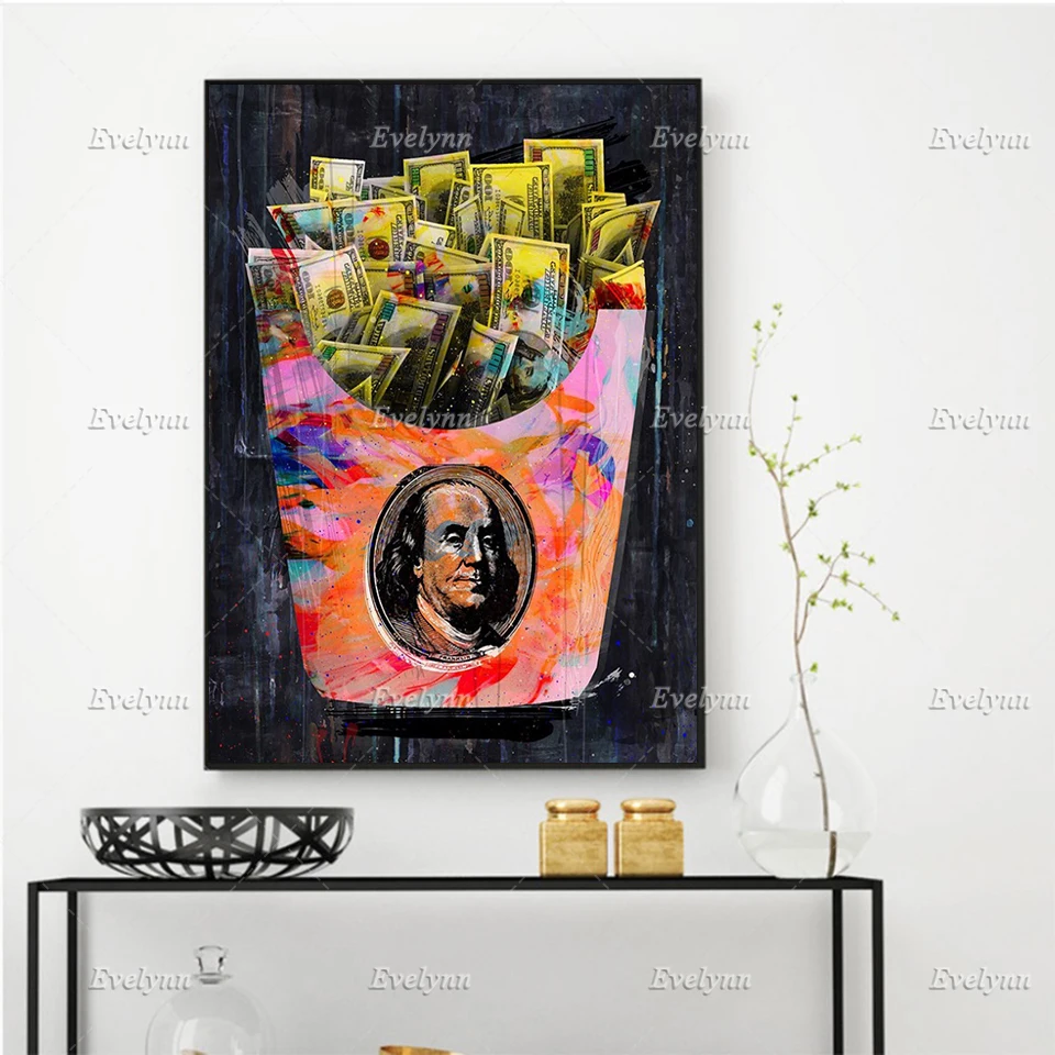 

Modular Pictures Canvas Painting Wall Art 1 Pieces/pcs Dollar Money Posters Print Modern Living Room Home Decor Floating Frame