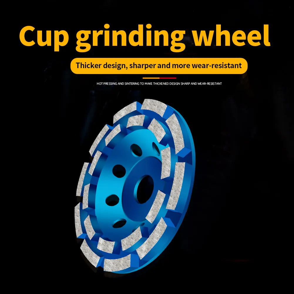 

Diamond Grinding Wheel Double-Row Cup Bowl Shape 125mm Heavy Duty Concrete Grinder Disc Abrasives Edge Polishing Concrete Wheel