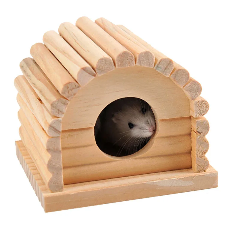 Hamster nest wooden house guinea pig explosion model small pet toy split | Дом и сад