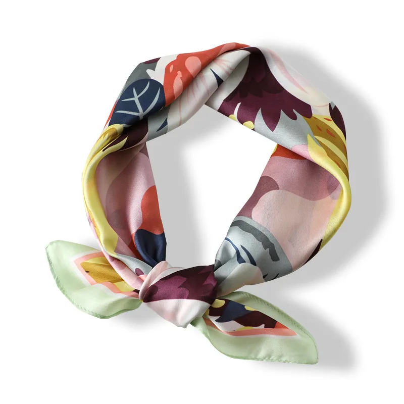 

scarf women winter Scarves 70cm Small Square Scarves Fashion Clothing with Small Scarves Autumn Winter Scarves Elegant Flowers