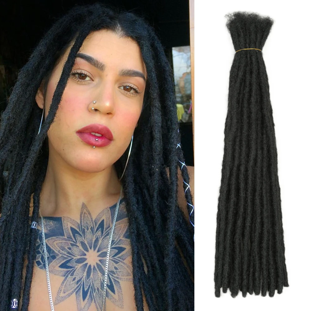 

20Inch Handmade Dreadlocks Hair Extensions Crochet Braiding Hair Black 613 Color Synthetic Hair Reggae For Afro Women And Men