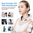 Электрический импульсный массажер для шеи и спины, устройство для расслабления и облегчения боли, 6 режимов, с инфракрасным подогревом, аппарат для релаксации и ухода за здоровьем
