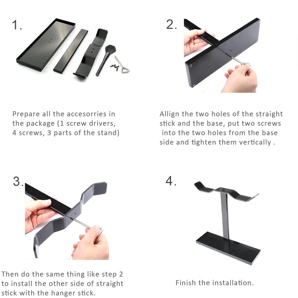 

Universal Bracket Dual Balance Organic Glass Holder Station Headset Hanging Headphone Desk Headphone Stand Hanger Hook