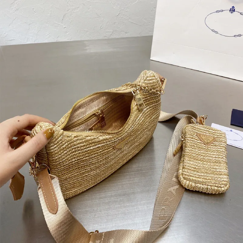 

New Straw Designer Bag Sac De Luxe Femme Mochila Bolso Mujer Satchels Women Bags Luxury Designer lipstick bag satchels