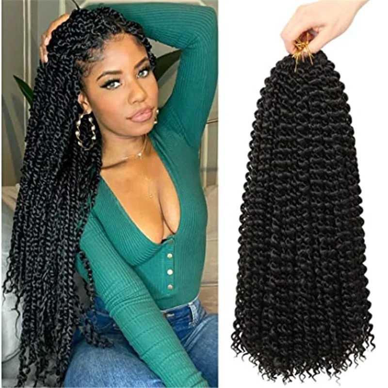 18 дюймовые волосы Passion Twist Предварительно скрученные для вязания крючком 100%