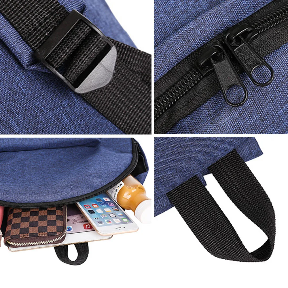 Мужской черный холщовый рюкзак для студентов школьный подростков повседневный