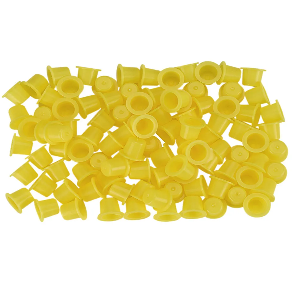 Одноразовые пластиковые колпачки для чернил татуировки и ресниц 100