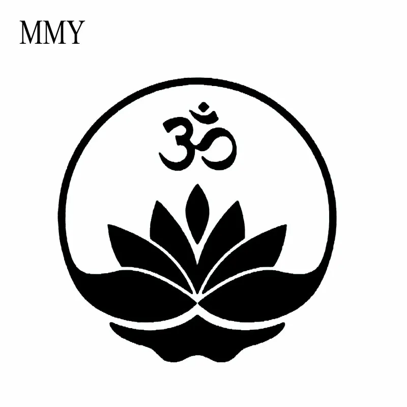 Забавная виниловая наклейка 5 дюймов с изображением лотоса символом Aum и Om