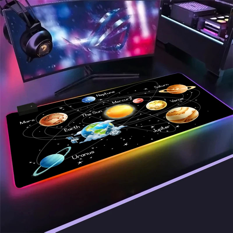 

Очень большой игровой коврик для мыши RGB космические звезды компьютерный коврик для мыши геймерский Противоскользящий из натурального кау...