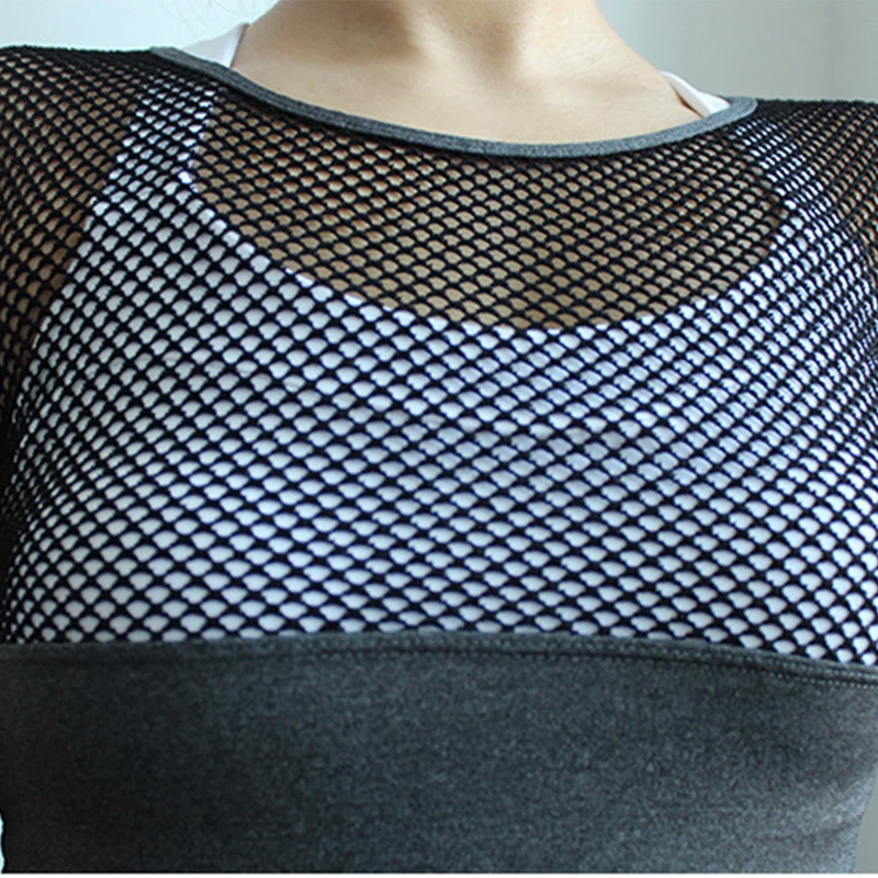 Женский топ для фитнеса и йоги сетчатые спортивные топы в стиле пэчворк женская