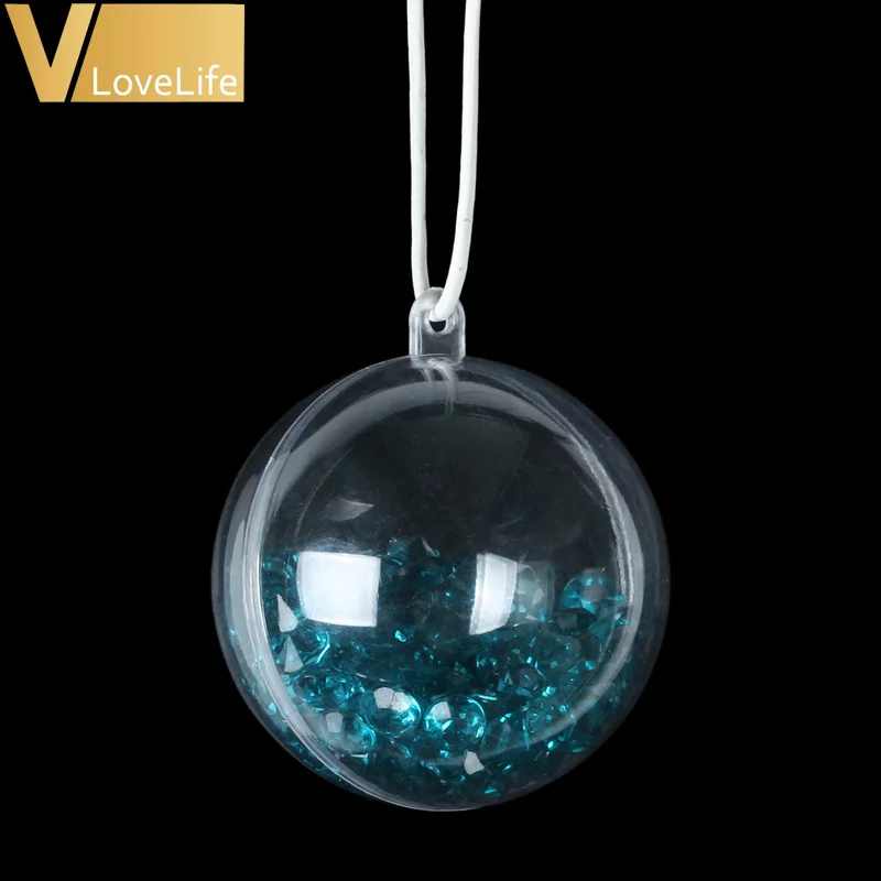 

10 шт./лот 60 мм пластиковые прозрачные рождественские украшения висячий шар безделушка карамельный орнамент Рождественская елка Открытый Д...