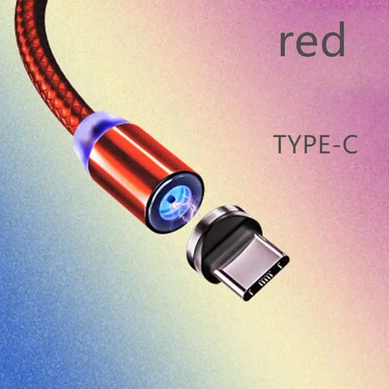 red Tybe-c Магнитный кабель USB для быстрой зарядки кабель usb type C Магнитный кабель для зарядки данных Micro USB кабель для мобильного телефона USB шнур - Цвет: red Tybe-c