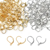 2cm 100pcslot gold plated high quality earring hooks wire settings base hoops d shaped earrings for diy jewelry making supplies