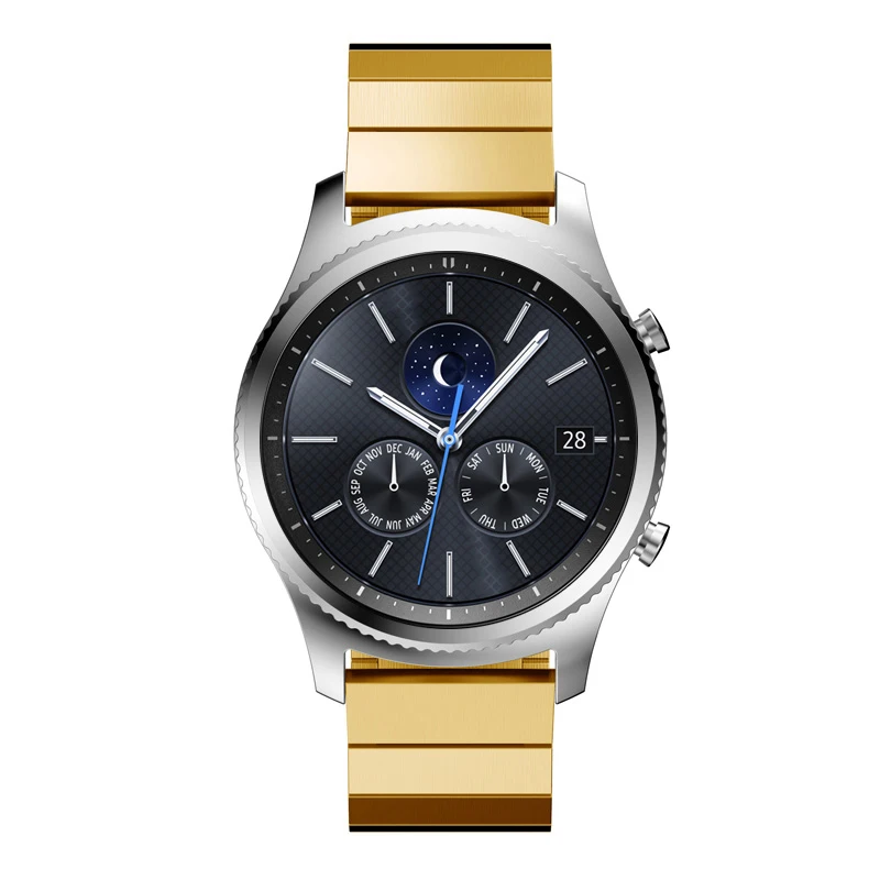22 мм 20 мм ремешок для часов для samsung galaxy watch gear s3 frontier 46 мм 42 мм huawei GT часы из нержавеющей стали Бабочка Пряжка ремешок