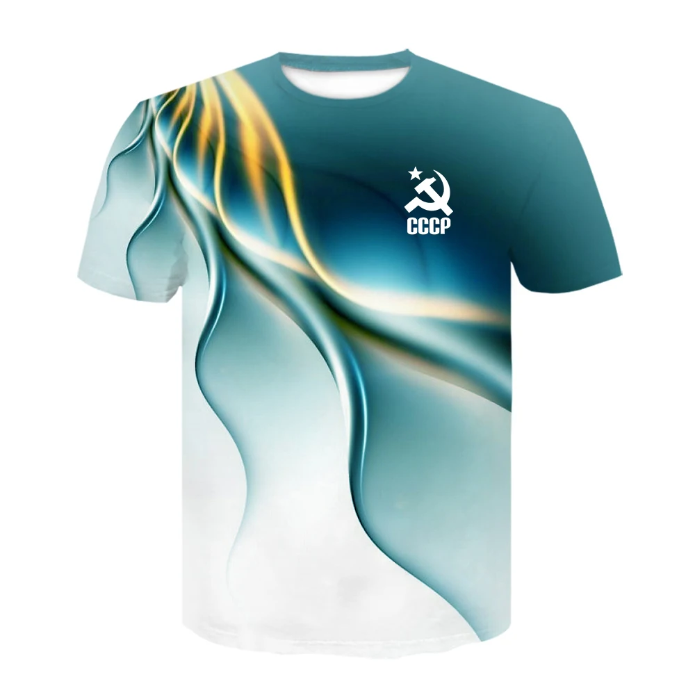 

2021 summer Men tshirt CCCP T-shirts Casual stylish t-shirt solid Fashion 3d print Harajuku Streetwear Men's Clothes camisetas
