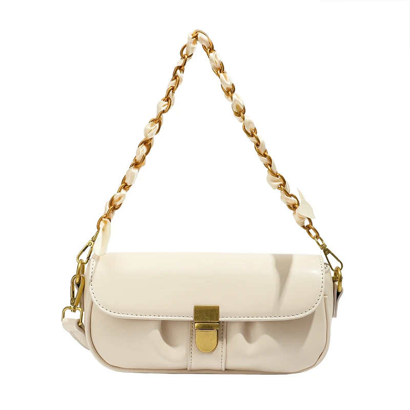 

2021 New Ladies Woven Chain Shoulder Bag Trendy Fashion Handbag Pure Color Mobile Phone Bag Wallet Messenger Bag