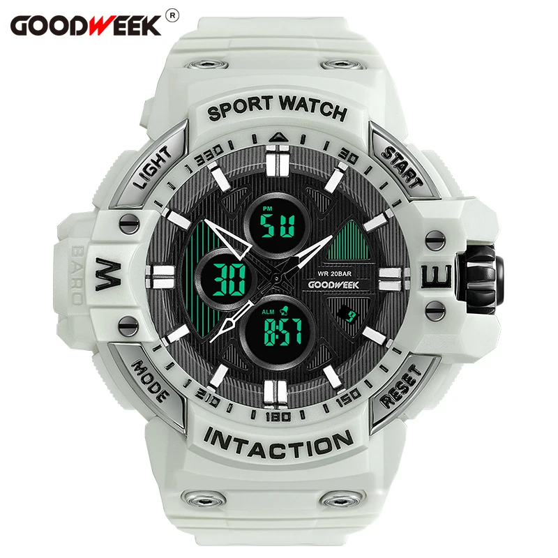 Аналоговые Цифровые мужские спортивные часы GOODWEEK водонепроницаемые