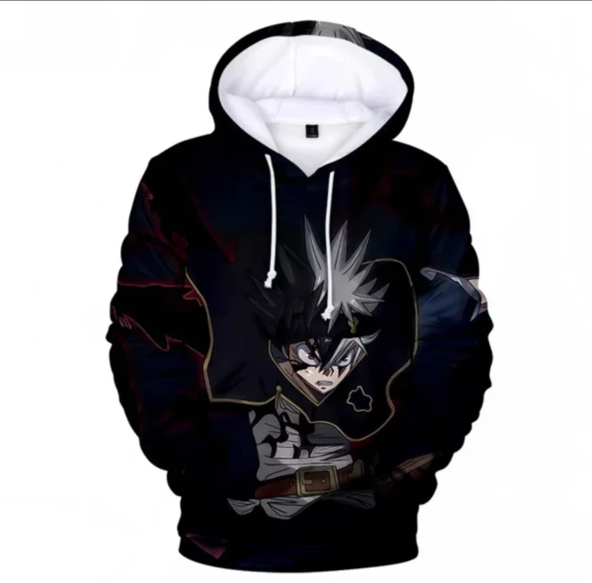 

Anime Black Clover Hoodie Sweatshirt Oversize Casual Men Women Hoodies Child Cartoon Harajuku Black Clover Hooded Pullovers Tops