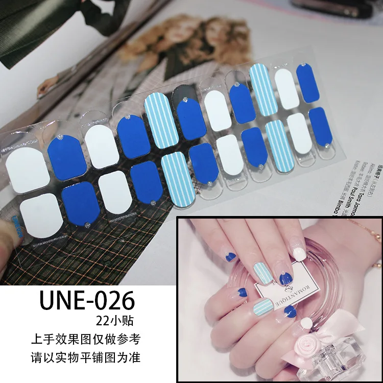UNE-026 1 шт/22 наклейки, водяной знак слайдер наклейки для ногтей, переводная картинка переводная вода тату Цветок Бабочка украшение маникюр Клей - Цвет: UNE-026