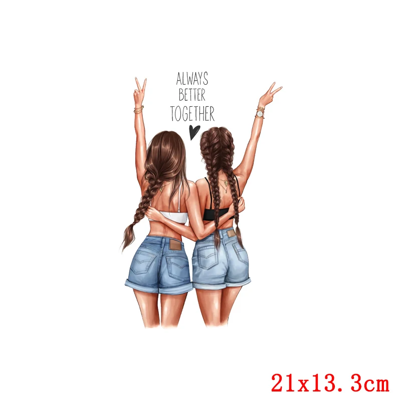 

Beautiful Girls Diy Iron on Patches For Clothing fashion Heat Transfer Thermal Stickers on T-shirt Applique Accessories Patch