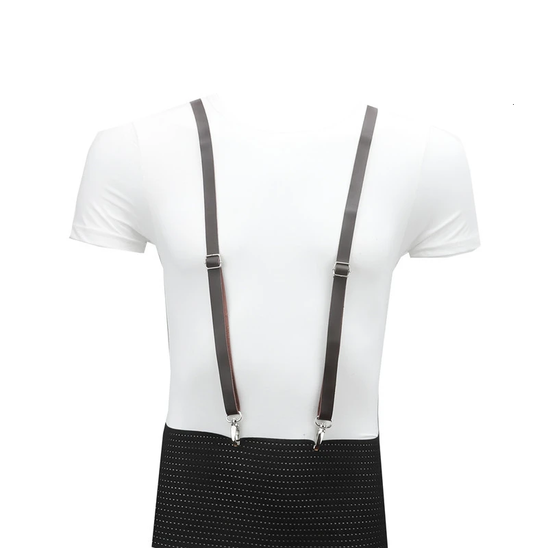 Подтяжки мужские из натуральной кожи Ширина 1 5 см 4 застежки