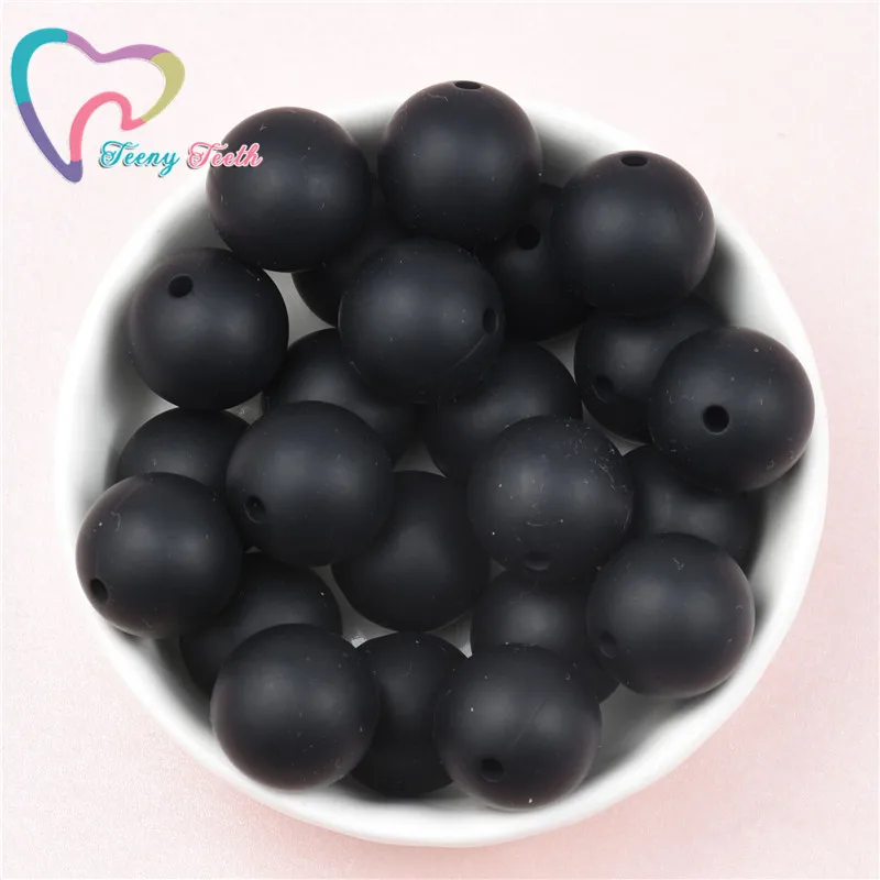 10 шт. черные шестиугольные Силиконовые бусы для прорезывания зубов Teeny Teeth 14-17 мм