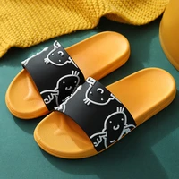 2021 new summer slippers women indoor pvc shoes couples bathroom non slip chick print slippers