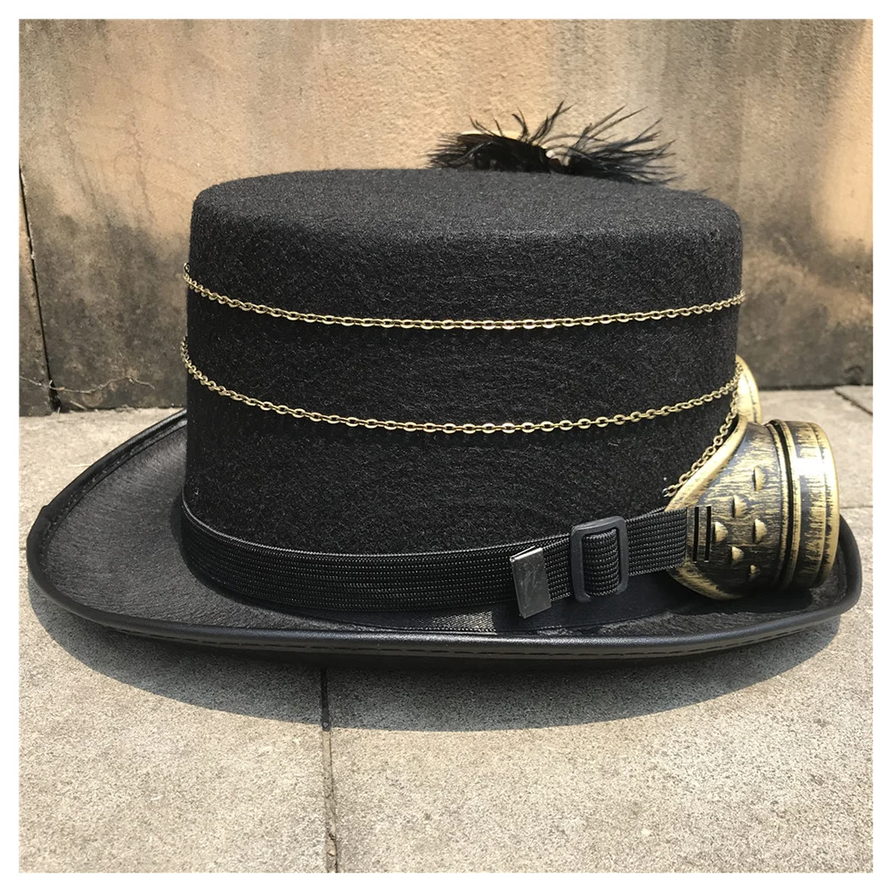 Унисекс Для мужчин женщин ручной работы верхняя одежда в стиле стимпанк шляпа с