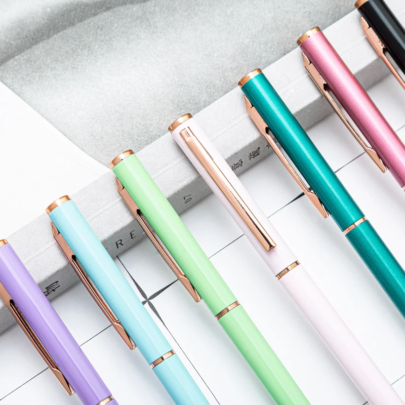 1 ручка + 2 заправки металлическая кавайная цветная шариковая для резьбы по