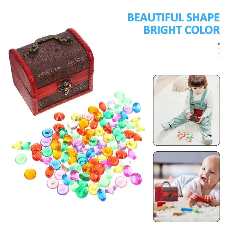 

1 Set 100pcs Acrylic Children's Gem Toys Jewelry Playset (Assorted Color)