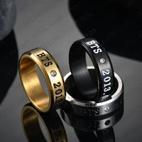 fashion years date rhinestone birthday ring stainless steel for women men wedding gift inspired fans ring jewelry wholesale