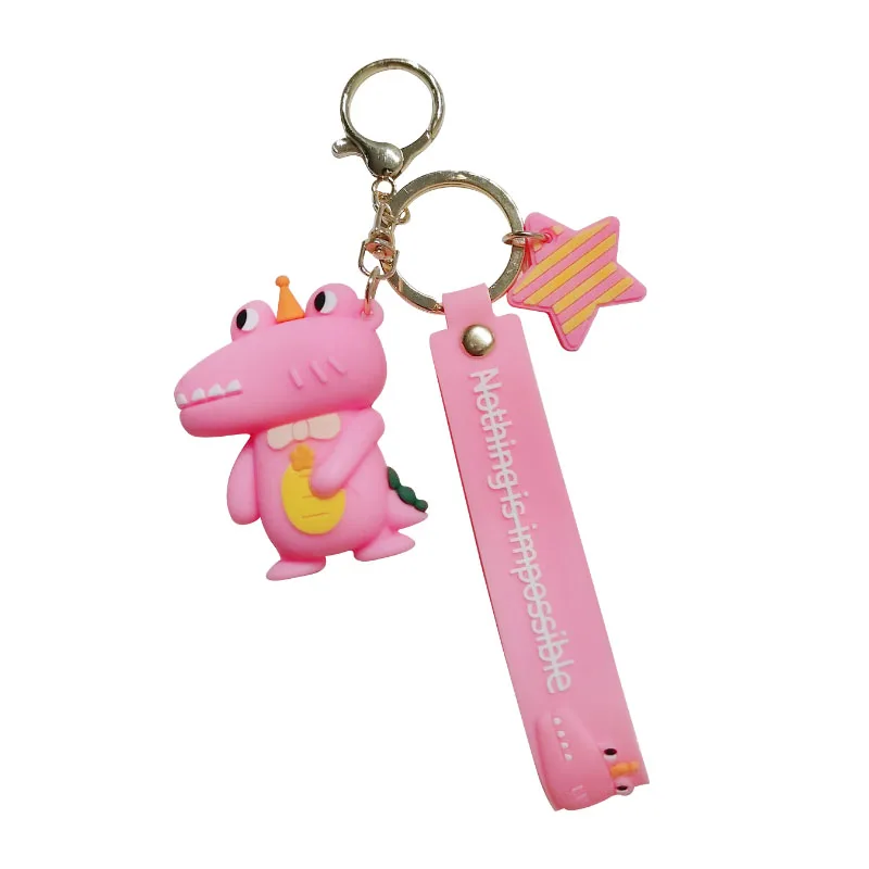 

Cute cartoon crocodile keychain pendant couple a pair of school bags hanging net red creative trend gift car chain