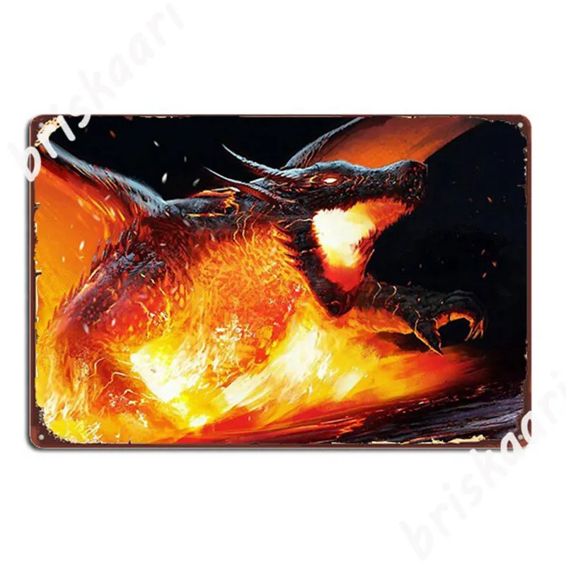 

Volcanic Dragon Metal Signs Club Party Home Design Plaques Metal Posters