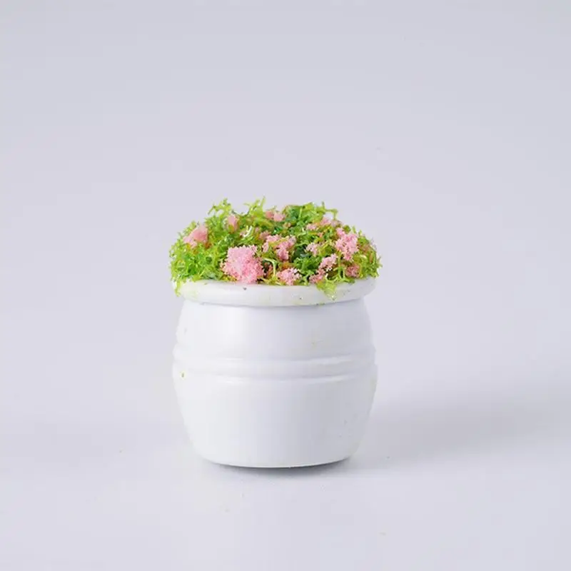 

1:12 Dollhouse Doll House Mini Plant Model Finished Flowerpot Landscape Bed Flower Potted Flower Green Plants Outdoor G3L4