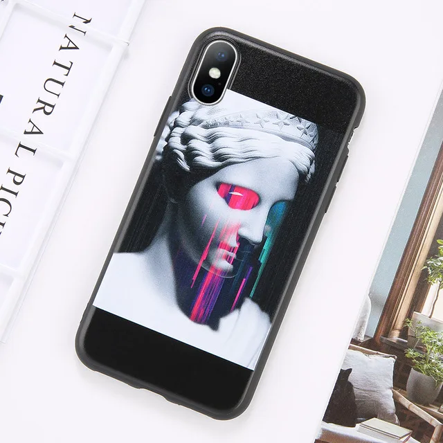 KJOEW для iPhone 11 Pro Max 6 6s 7 8 Plus X XR XS Max 5 5S SE чехол для телефона мультяшная статуя абстрактное искусство окрашенный Мягкий ТПУ чехол - Цвет: AC4914