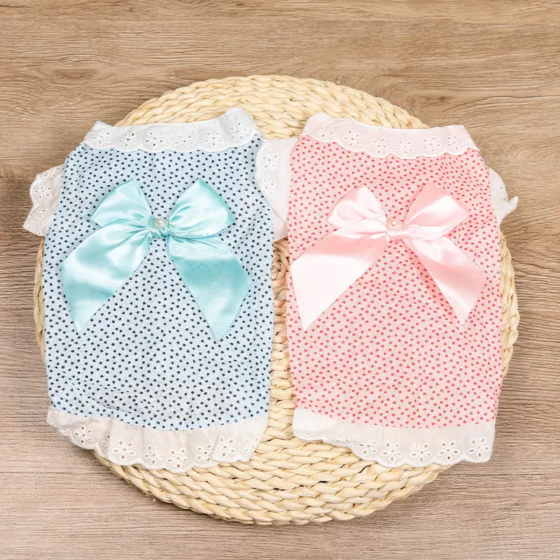 Одежда для девушек и собак юбка собаки хлопковая принцессы пары летняя Дамская