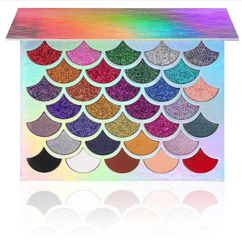 

Mermaid Glitter Eyeshadow Palette 32 Colors Sequins Matte Waterproof Long-Lasting Moisturizing Natural Pigment Makeup For Party