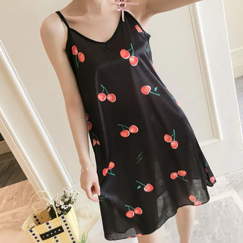 

Summer Women's Cartoon Print Nightdress Women Causal Sleepwear Sexy Ladies Nightgown